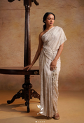Chikankari Denim Co-ord Set in Navy Blue